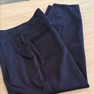 Ulla Johnson Navy Paperbag Waist Utility Tapered Pants Size 6 | New